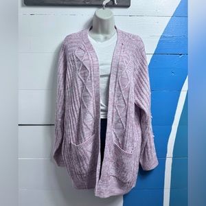 Boutique Brand Open Front Knit Cardigan Pockets Pink 💗